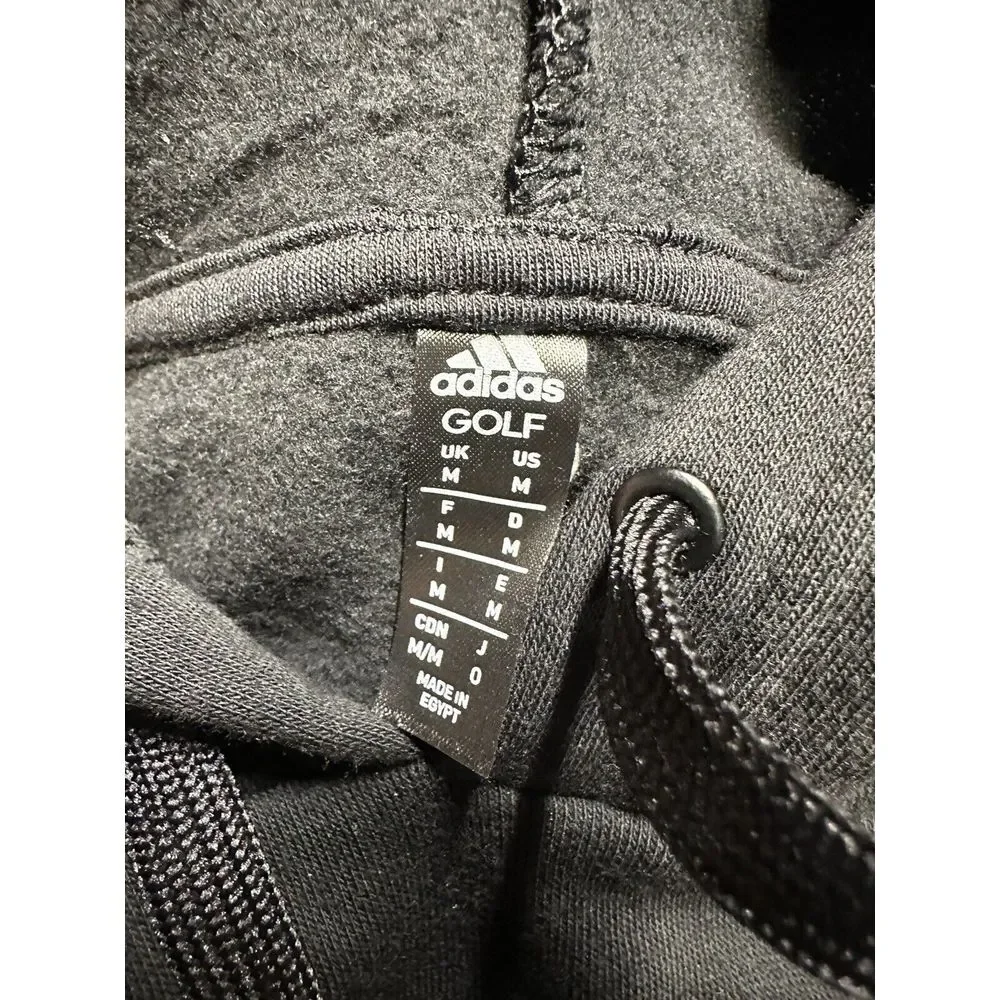 NWT Adidas Golf Black Gray Fleece Hoodie‎ Sweatshirt ADVR0801 Men's Size M